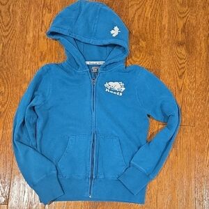 Roots Kids Vibrant Blue/Teal Zip-Up Hoodie